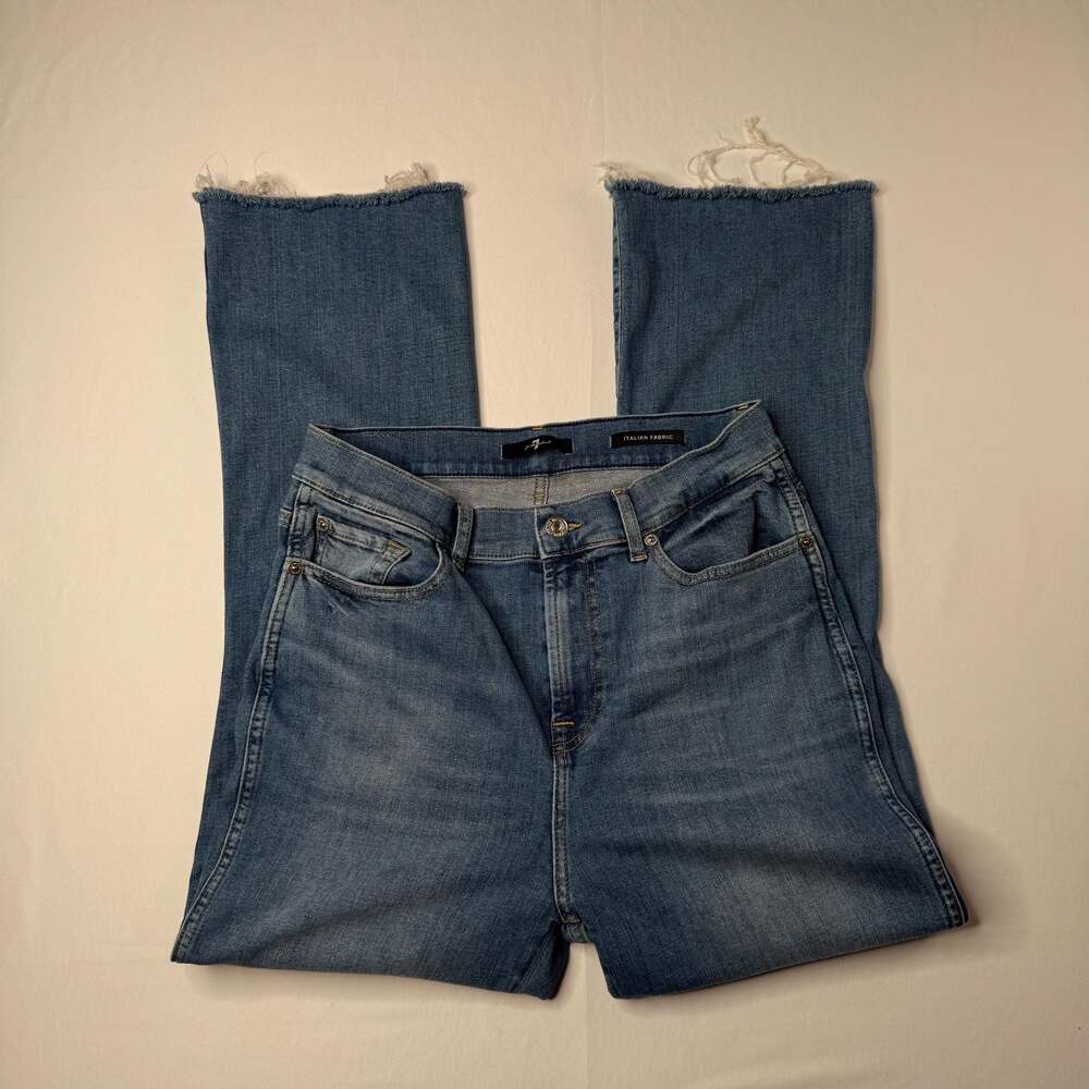7 For All Mankind HW Slim Kick Slim Illusion With Raw Cut Jeans
